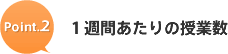 Point.2 １週間あたりの授業数